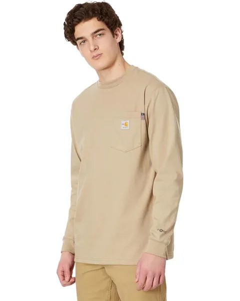 Футболка Carhartt Flame-Resistant (FR) Force Cotton Long Sleeve, хаки