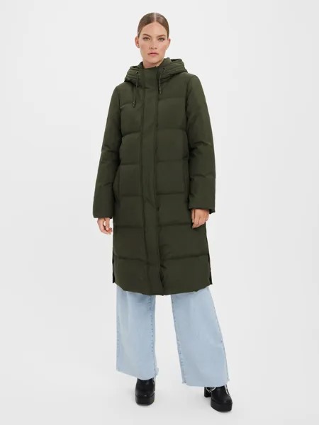 Пуховик Vero Moda Lange Puffer Jacke Winter Mantel Stepp Parka VMERICAHOLLY, темно зеленый