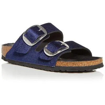 Женские сандалии Birkenstock Arizona с большой пряжкой и заклепками, темно-синие шлепанцы BHFO 9910