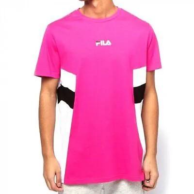 Футболка Fila Barry SS Lifestyle мужская розовая, белая, черная спортивная повседневная футболка
