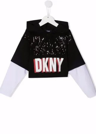Dkny Kids худи с пайетками и логотипом