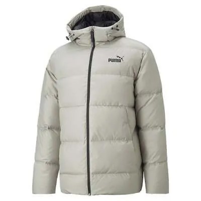 Puma Hooded Down Puffer Full Zip Jacket Мужские серые пальто Куртки Верхняя одежда 849987