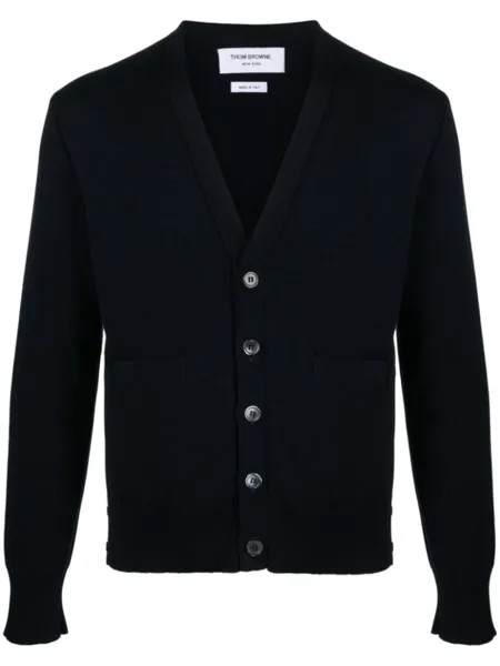 Thom Browne кардиган с контрастными полосками, синий