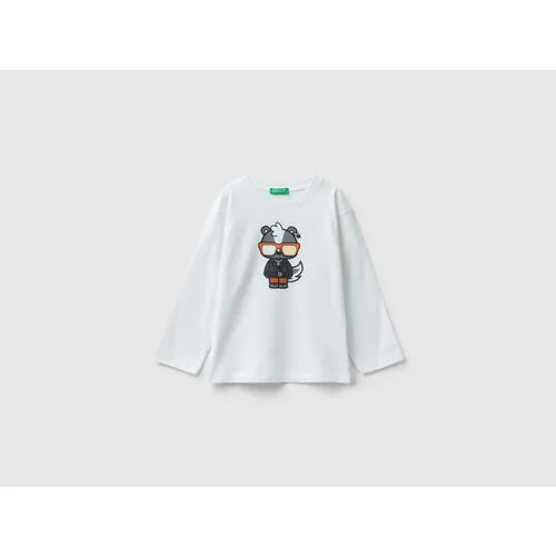 Лонгслив UNITED COLORS OF BENETTON, размер 82 (1Y), белый