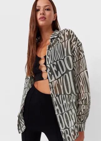 Stradivarius Рубашка Свободного Кроя Хаки M