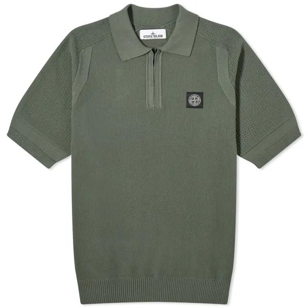 Поло Stone Island Soft Cotton Patch Knitted Polo Shirt, цвет Musk