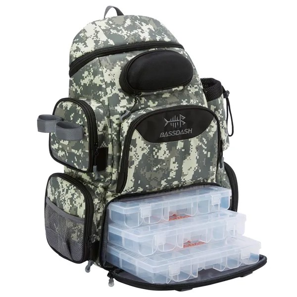 Bassdash рюкзак для рыболовных снастей, водонепроницаемая легкая тактическая сумка, мягкая коробка с держателем для удочки, защитная сумка с 3 л...