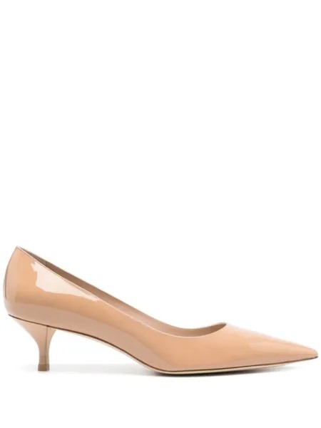 Кожаные туфли Kitten 50мм Stuart Weitzman, бежевый
