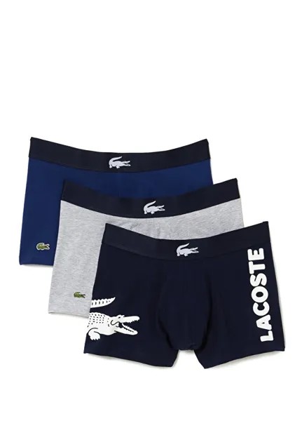 Трехцветные боксеры с принтом Lacoste