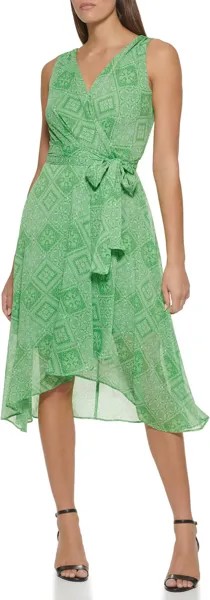 Шифоновое платье-платок в стиле пэчворк Tommy Hilfiger, цвет New Leaf/Ivory