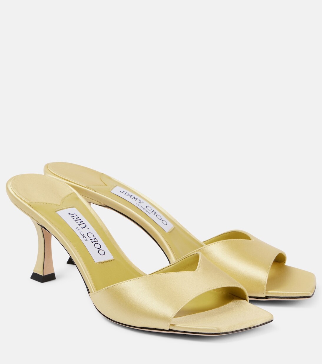 Атласные туфли-мофели Skye 70 Jimmy Choo, желтый