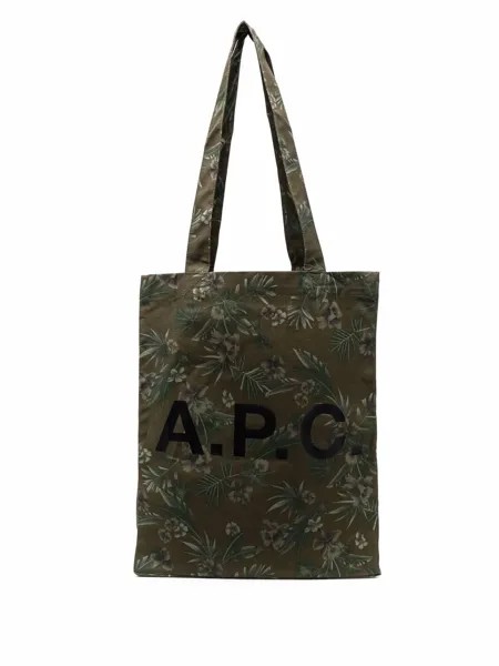 A.P.C. сумка-тоут с камуфляжным принтом