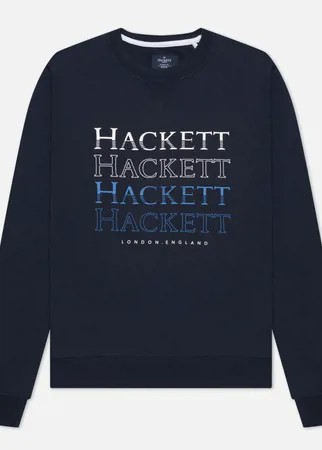Мужская толстовка Hackett Multi Logo Print Crew Neck, цвет синий, размер L