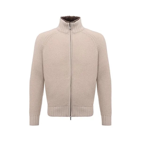 Кашемировый кардиган с меховой отделкой Loro Piana