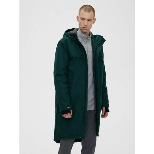 Пальто Free Flight зимнее, силуэт прямой, удлиненное, подкладка, карманы, утепленное, размер 54, зеленый