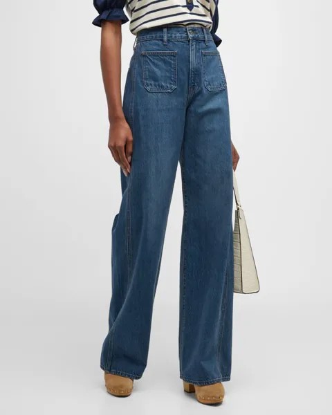 Широкие джинсы Taylor с накладными карманами Veronica Beard Jeans