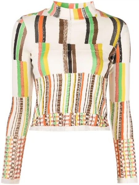 Eckhaus Latta топ Lapped Baby с высоким воротником