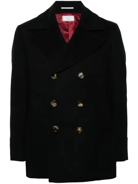Brunello Cucinelli бушлат с заостренными лацканами, черный