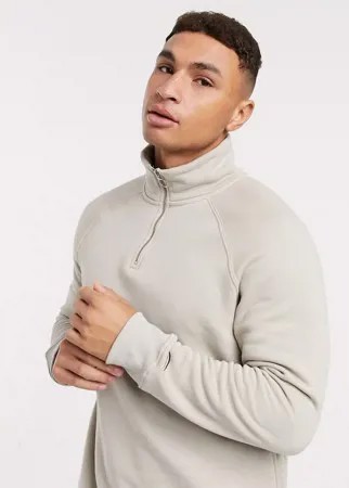 Светло-бежевый свитшот с короткой молнией River Island-Neutral
