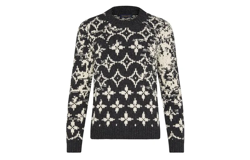 LOUIS VUITTON Мужской свитер, цвет Blackspellswhite