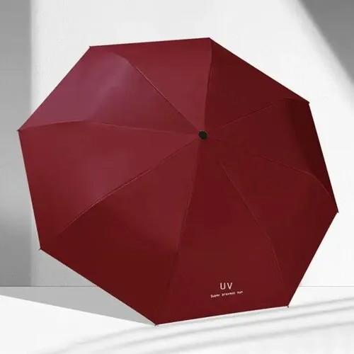 Мини-зонт черный, бордовый