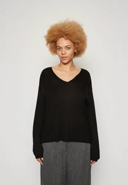 Свитшот Vero Moda Curve VMCNOVA V NECK, черный
