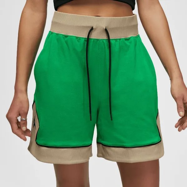 Женские шорты с бриллиантами JORDAN, цвет GREEN/DESERT/BLACK