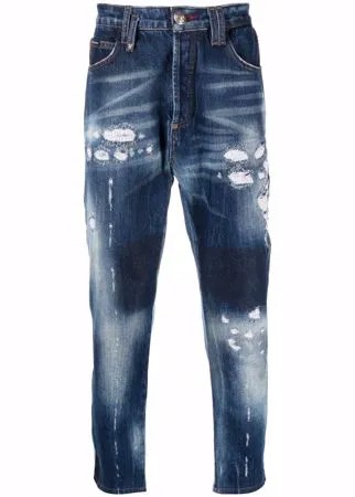 Philipp Plein прямые джинсы с выбеленным эффектом