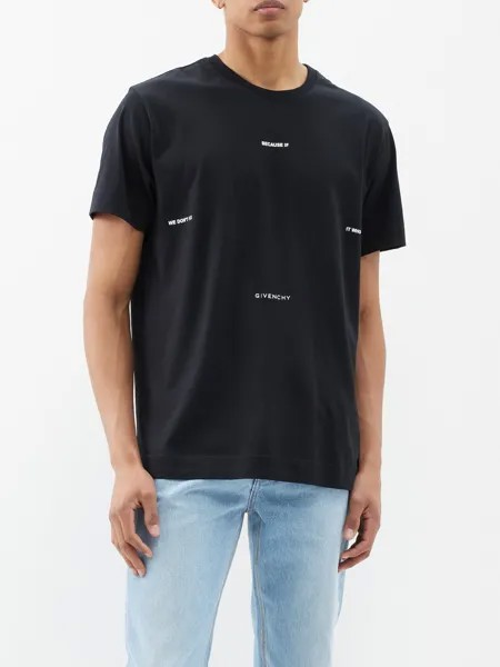 Футболка из хлопкового джерси с логотипом Givenchy, черный