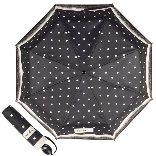 Зонт складной женский автоматический Ferre 6014-OC dots black