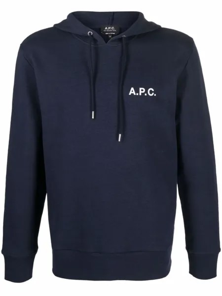 A.P.C. худи с логотипом, синий