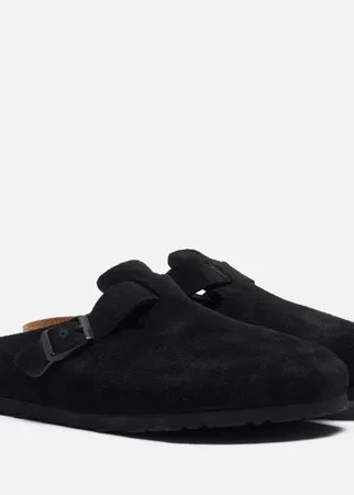 Мужские сандалии Birkenstock Boston Suede, цвет чёрный, размер 43 EU