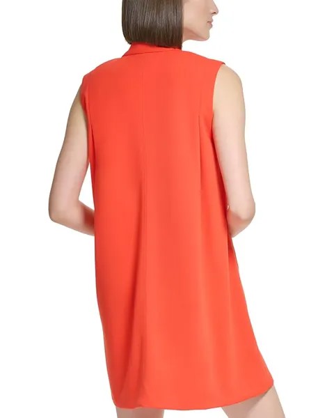 Платье Calvin Klein Scuba Crepe Trapeze Dress with Neck Tie, цвет Flame