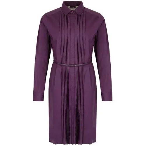 Платье-рубашка Max Mara, хлопок, повседневное, прилегающее, размер 50, фиолетовый