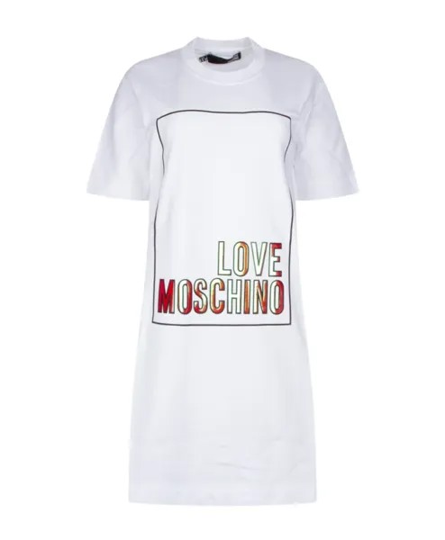 Стильное платье абито Love Moschino, белый