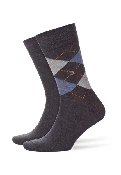 Носки EVERYDAY ARGYLE MIX 2-PACK ONE-SIZE Burlington, цвет grey