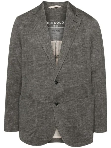 Circolo 1901 однобортный пиджак с узором в елочку, черный