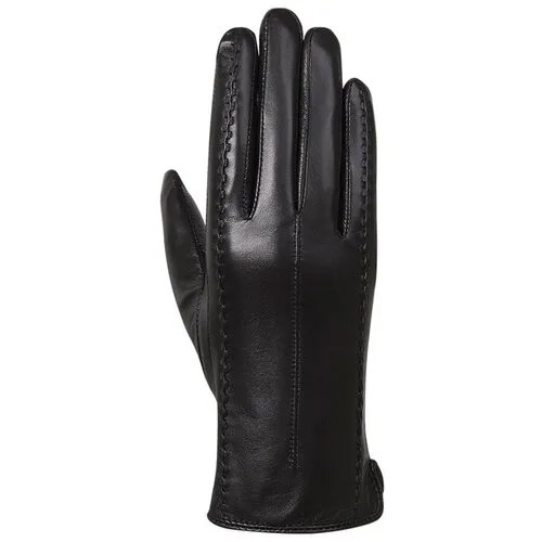 Перчатки TEVIN, демисезон/зима, натуральная кожа, подкладка, размер 6.5, черный