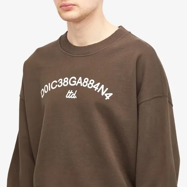 Dolce & Gabbana Толстовка с круглым вырезом и логотипом, коричневый