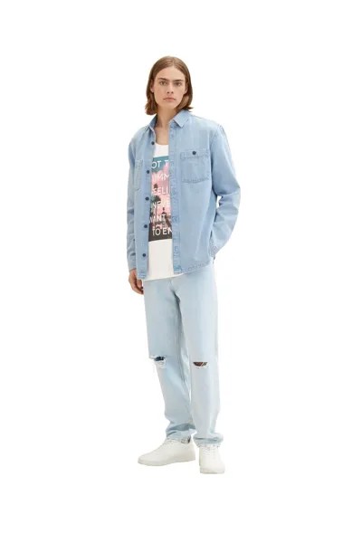 Футболка – белая – стандартного кроя Tom Tailor Denim, белый