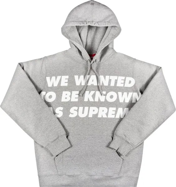 Толстовка Supreme Known As Hooded Sweatshirt 'Heather Grey', серый