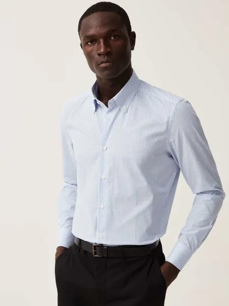 Рубашка Slim-Fit в тонкую полоску, цвет white/light blue