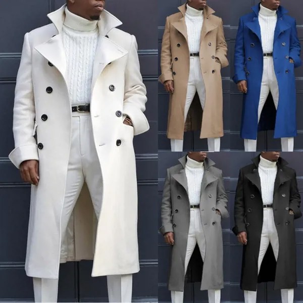 2022 Men's Elegant Long Coat Trench Personality Fashion Business Casual Luxury Male Windbreaker Autumn New Clothes