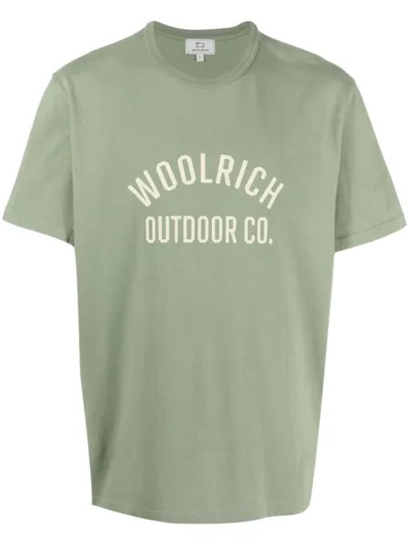 Woolrich футболка с логотипом, зеленый