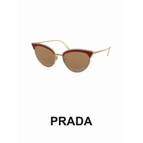 Солнцезащитные очки Prada, бордовый, золотой
