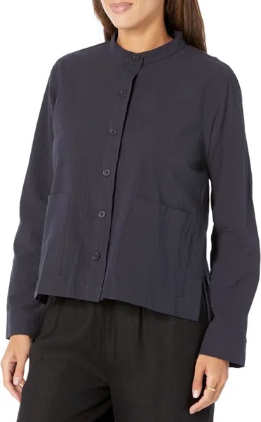 Куртка Mandarin Collar Jacket Eileen Fisher, цвет Nocturne