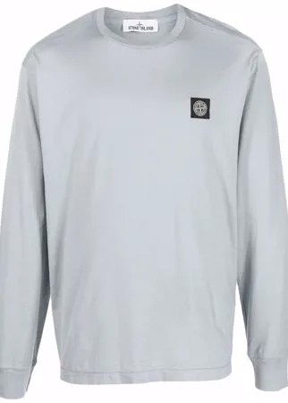 Stone Island топ с длинными рукавами и нашивкой-логотипом