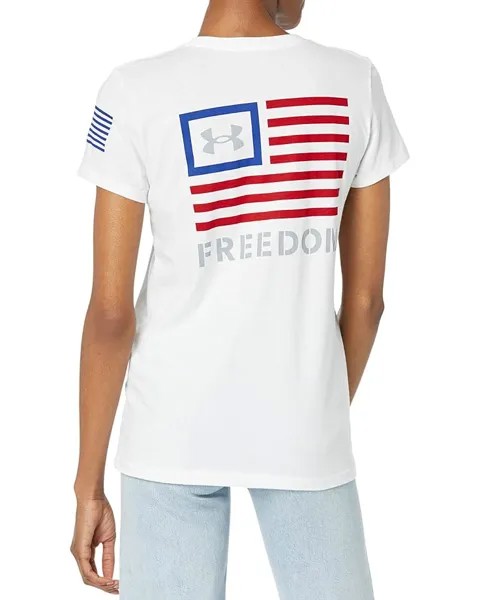 Футболка Under Armour New Freedom Banner T-Shirt, цвет White/Royal 1