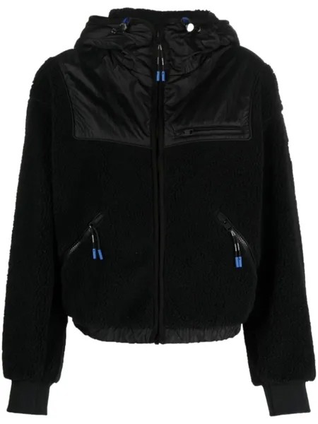 Woolrich худи на молнии со вставками, черный