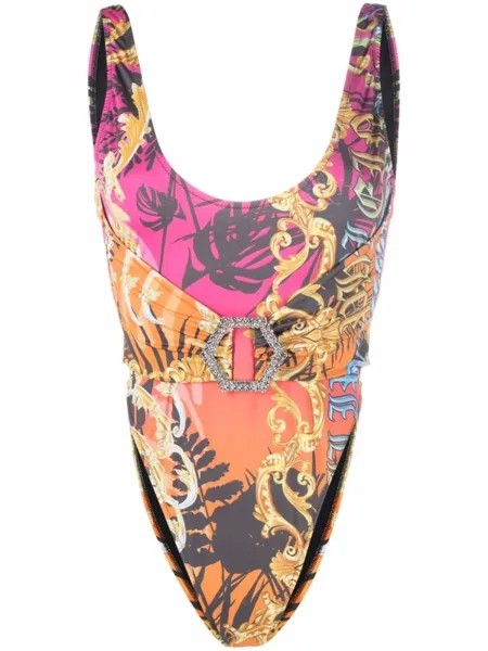 Philipp Plein купальник с узором, оранжевый